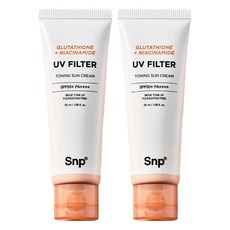 Snp 穀胱甘肽菸鹼醯胺UV濾鏡提亮潤色防曬霜 SPF50+ PA++++, 50ml, 2個