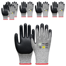 HANWOO Top Grip 1000 CUT4 防割NBR塗層安全手套, 6個, 單一顏色