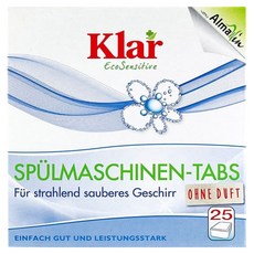 德國 Klar 無磷植萃酵素檸檬酸分解油汙水垢洗碗機專用環保洗碗錠 25顆/盒, 500g, 1盒