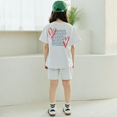 vavkids 兒童透氣愛心字母印花上下套裝