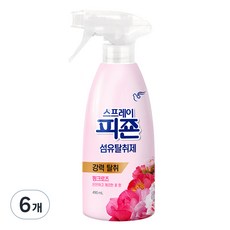 피죤 스프레이 섬유탈취제 본품 핑크로즈, 490ml, 6개