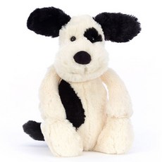 jELLYCAT Bashful Black & Cream Puppy海盜狗玩偶, 31cm, 黑色 乳白色, 1個