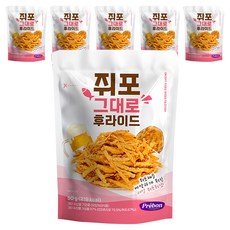 프리본 쥐포 그대로 후라이드, 6개, 50g