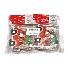 木製精緻吊飾 12個, 聖誕 多色, 1袋