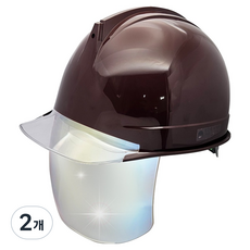 동명 고급형 투구형 투명창 실버보안경 안전모, 브라운, 2개
