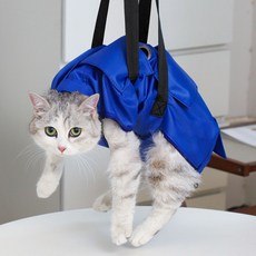 DING DONG PET 寵物防咬固定美容袋 S, 藍色, 1個