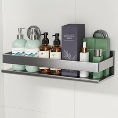 Hanbom Nuri 浴室免鑽孔置物架 廚房壁掛吸附式整理架 60cm, 深灰色, 1個