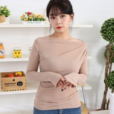 페이퍼먼츠 여성용 오프숄더 긴팔 섹시 슬림 니트 티셔츠 6568