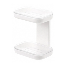 FaSoLa 免打孔浴室壁掛皂盒, 單格/雙格, 白色, PET/HIPS材質, 1個