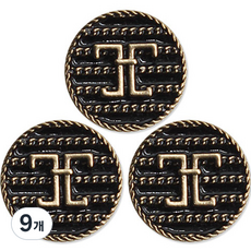 Button King 東大門鈕扣王 Ikein 鈕扣 18mm, 黑金色, 9個