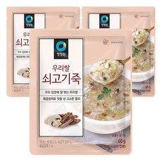 청정원 우리쌀 쇠고기죽, 60g, 3개