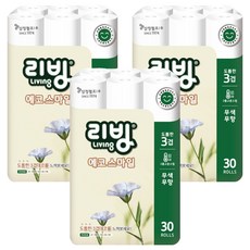 Living SOFT TISSUE 3層環保微笑捲筒衛生紙 22m, 3個, 30入