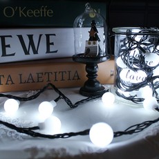 Nice LED LED櫻桃燈串 附無閃爍電源線 黑線 100燈, 白光, 1個