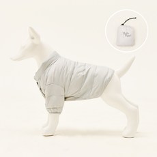 犬用素色超輕量鵝絨背心, 灰色