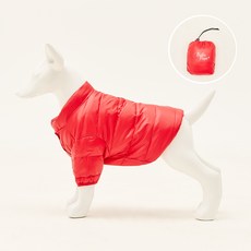 犬用素色超輕量鵝絨背心, 紅色