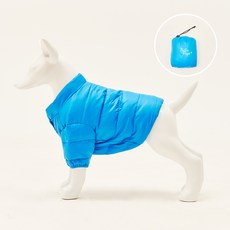 犬用素色超輕量鵝絨背心, 藍色