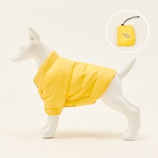 犬用素色超輕量鵝絨背心, 黃色