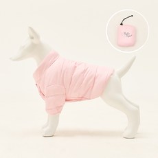 犬用素色超輕量鵝絨背心, 粉色