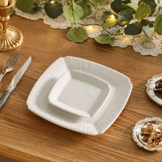 YOON CERAMICS 韓國製 純白正方形盤 小 13.5cm, 白色, 單品, 4個