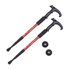 Ignis 輕量T型3節登山杖, 紅色