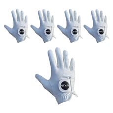 GLFR 女性用合成皮高級機能高爾夫手套 右手用, 5個, 白色