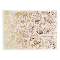 德德小品集 萬用卡-流金迷藏 精緻花卉設計傳遞溫馨祝福, 暮光森林 金色 + 粉色, 1個