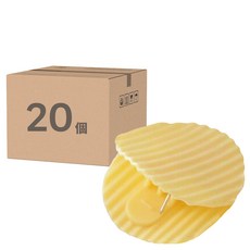 仿真薯片夾 塑膠材質 金屬彈簧, 橢圓 黃色, 1包