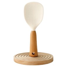 데일리픽 밥알 잘 안붙는 우드 손잡이 스탠딩 실리콘 주걱, 혼합색상, 1개