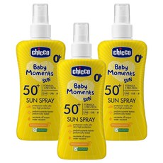 Chicco 寶貝嬰兒輕潤防曬噴液 SPF50+ UVA/UVB/紅外線防護, 150ml, 3瓶