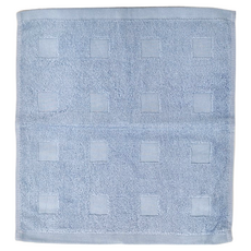 Crocodile 鱷魚 摩登方格素色方巾 藍色 33x36cm 100%棉, 1個