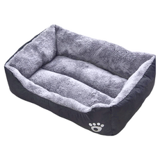 HISATO 方形凹型窩 貓狗通用寵物床 保暖墊, 黑灰色, 1個