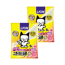 LION 獅王 超凝結除臭貓砂 花木香, 礦物質, 強力除臭, 5L, 2袋