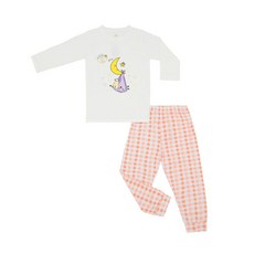 baa baa sheepz 抱抱羊 紫帽子系列 居家睡衣 95%竹纖維, 18~24個月, 月飛月高 白色 + 橘色