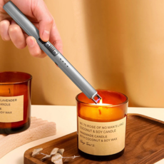 USB充電脈衝香薰蠟燭點火器 防風 伸縮點火頭, 灰色, 1個