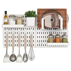 半島良品 多功能壁掛洞洞置物板 30 x 30cm 2件組, 白色, 1組