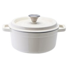 cook power 鍋寶 電磁爐適用 琺瑯鑄鐵鍋, 22cm, 雪峰白, 1個