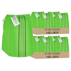 STAR CANDY 韓國進口搓澡巾, 綠色, 4個, 2組