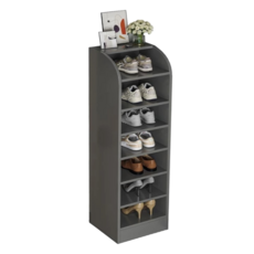 AOTTO 創意傢俱 大容量加深加高窄式鞋架 FT-015GR 26 x 30 x 120cm, 灰色, 8層
