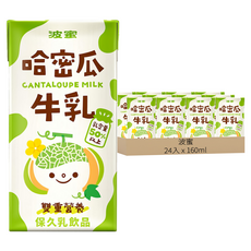 波蜜 果汁牛乳哈密瓜牛奶, 160ml, 24入