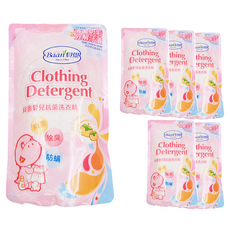 Baan 貝恩嬰兒抗菌洗衣精補充包, 有效分解各種汙漬, 同時保護衣物, 綠色環保APG洗淨成份, 800ml, 6包