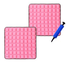 Urban Car車用5D壓花氣墊坐墊 2入+充氣筒, 1套, 粉色的