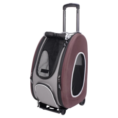 ibiyaya 依比呀呀 五彩繽紛寵物拉桿後背包, 咖啡色, 1個