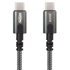 INTOPIC 廣鼎 雙Type-C PD極速充電傳輸長線 支援C-to-C PD最高3A快速充電 尼龍編織線, 2m, 黑色, 1條