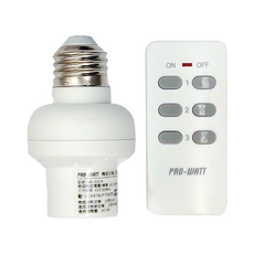 PRO-WATT 華志 無線遙控燈座 60W白熾燈/22W節能燈/LED燈 E27, 1個