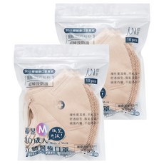 JUN 郡昱 3D成人立體醫療口罩 M, 燕麥拿鐵, 10片, 2包