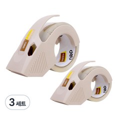 deLi 得力 無噪音封箱膠帶 2入 + 一般型安全切割器 48mm x 40m, 3套, 混色