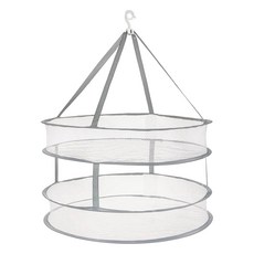 吊掛曬衣網 圓形 大號雙層 可折疊, 灰色, 1個