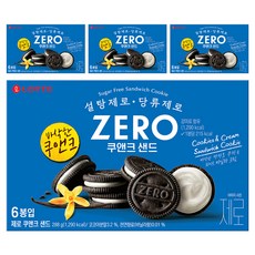 LOTTE 樂天 Zero巧克力香草夾心餅乾, 4盒, 288g
