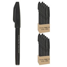 Pentel 飛龍文具 柔繪筆 烏羽 SES15C-AX 10支入, 黑色, 2盒, 1色