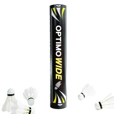 ksy Optimo 寬版羽毛球, 1個, 白色, 12入